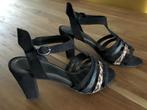 Zwarte open schoentjes Maat 40, Zwart, Zo goed als nieuw, Sandalen of Muiltjes, Ophalen of Verzenden