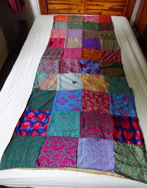 Grote kleurige blokken patchwork sjaal 75 x 190 cm, Kleding | Dames, Mutsen, Sjaals en Handschoenen, Gedragen, Sjaal, Maat 46/48 (XL) of groter
