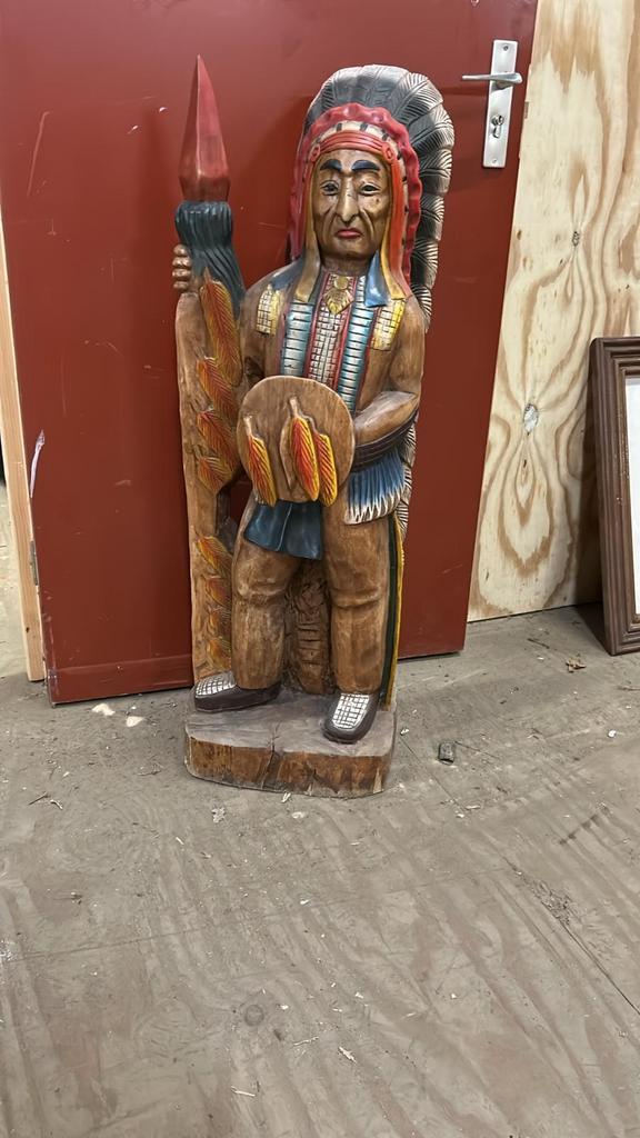 Houten Indiaan Beeld, Antiek en Kunst, Kunst | Beelden en Houtsnijwerken, Ophalen