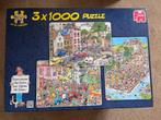 Jan van Haasteren 3x1000 - Vrijdag 13e, Carnaval, Zwembad, Hobby en Vrije tijd, Denksport en Puzzels, Ophalen of Verzenden, 500 t/m 1500 stukjes