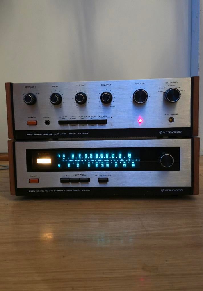 Kenwood KA-4002 & KA-2001 Vintage Versterker & Tuner Set, Overige merken, Gebruikt, Ophalen of Verzenden, 60 tot 120 watt