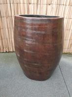 Nieuw grote bruine bloempot, Ophalen, Nieuw, Rond, Aardewerk
