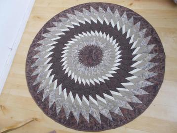 Mandala bruin handmade apart tafel/vloer kleed