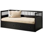 Ikea uitschuifbaar bed/bedbank Hemnes zwartbruin, Lattenbodem, 85 tot 100 cm, Gebruikt, Ophalen of Verzenden