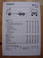 Volvo FL7 6x2 Technische Specificatie folder 1990, Ophalen, Volvo, Volvo, Zo goed als nieuw