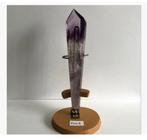 Amethyst punt met fantoom, 19 cm, 149 gr. In houder antiek, Verzamelen, Mineralen en Fossielen, Ophalen of Verzenden, Mineraal