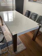 Witte hoogglans eettafel zonder stoelen, Huis en Inrichting, Ophalen, 200 cm of meer, 50 tot 100 cm, Zo goed als nieuw