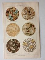 Oude Litho Stenen Kristallen - 1894, Antiek en Kunst, Kunst | Litho's en Zeefdrukken, Ophalen of Verzenden