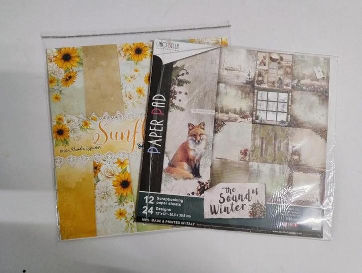 Allerlei setjes Scrappapier formaat A3, o.a. Mintay, Hobby en Vrije tijd, Scrapbooking, Zo goed als nieuw, Papier of Karton, Overige merken