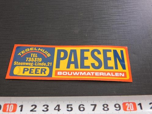 sticker België Peer PAESEN Bouwmaterialen Tegelhuis, Verzamelen, Stickers, Zo goed als nieuw, Bedrijf of Vereniging, Ophalen