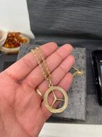 14 karaats gouden ketting met Mercedes logo hanger, 60 cm, Sieraden, Tassen en Uiterlijk, Kettingen, Nieuw, Goud, Goud, Ophalen of Verzenden