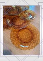 10 nette Vintage Raster-/gevlochten borden Amber 19 cm, Huis en Inrichting, Keuken | Servies, Ophalen of Verzenden, Bord(en), Overige stijlen