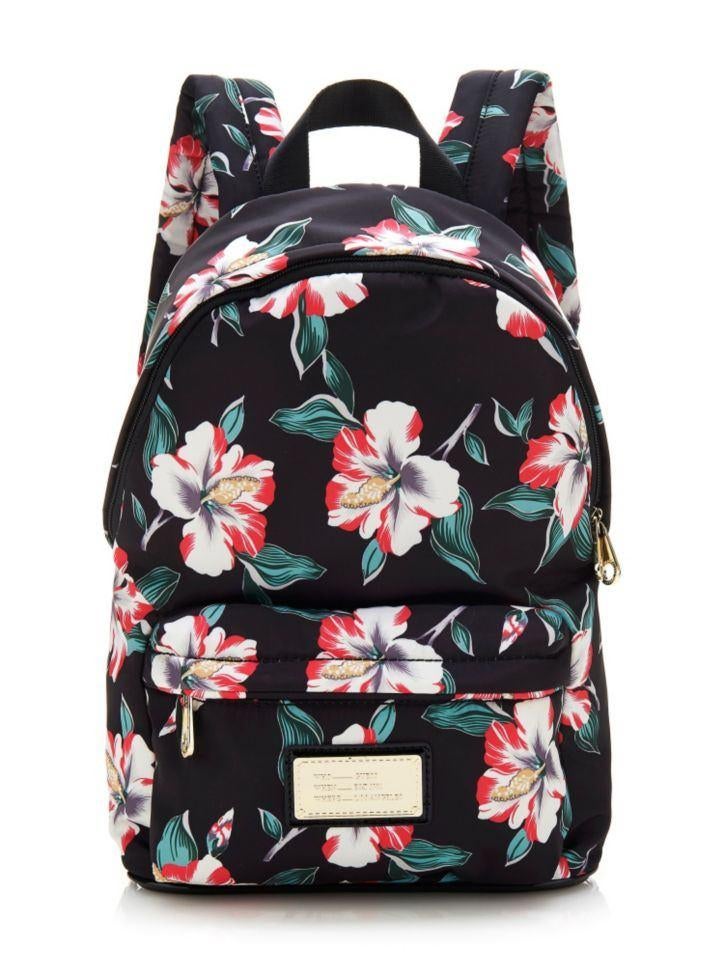 GUESS Florencia rugzak rugtas bloemendessin zwart rood groen, Overige merken, Nieuw, Ophalen of Verzenden, Minder dan 25 cm