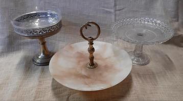 Vintage Schalen  - Glas, Marmer & Metaal beschikbaar voor biedingen