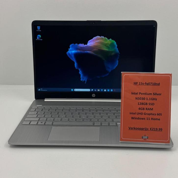 HP 15s-fq0710nd Laptop | Intel Pentium 128GB SSD 4GB RAM, Computers en Software, Windows Laptops, Zo goed als nieuw, 15 inch, SSD