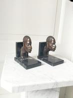 Antieke Tweedelige Bronzen Boekenstandaard - S. Norga, Antiek en Kunst, Ophalen