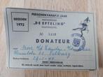 De Efteling, Kaartje donateur 1972, Tickets en Kaartjes, Overige Tickets en Kaartjes