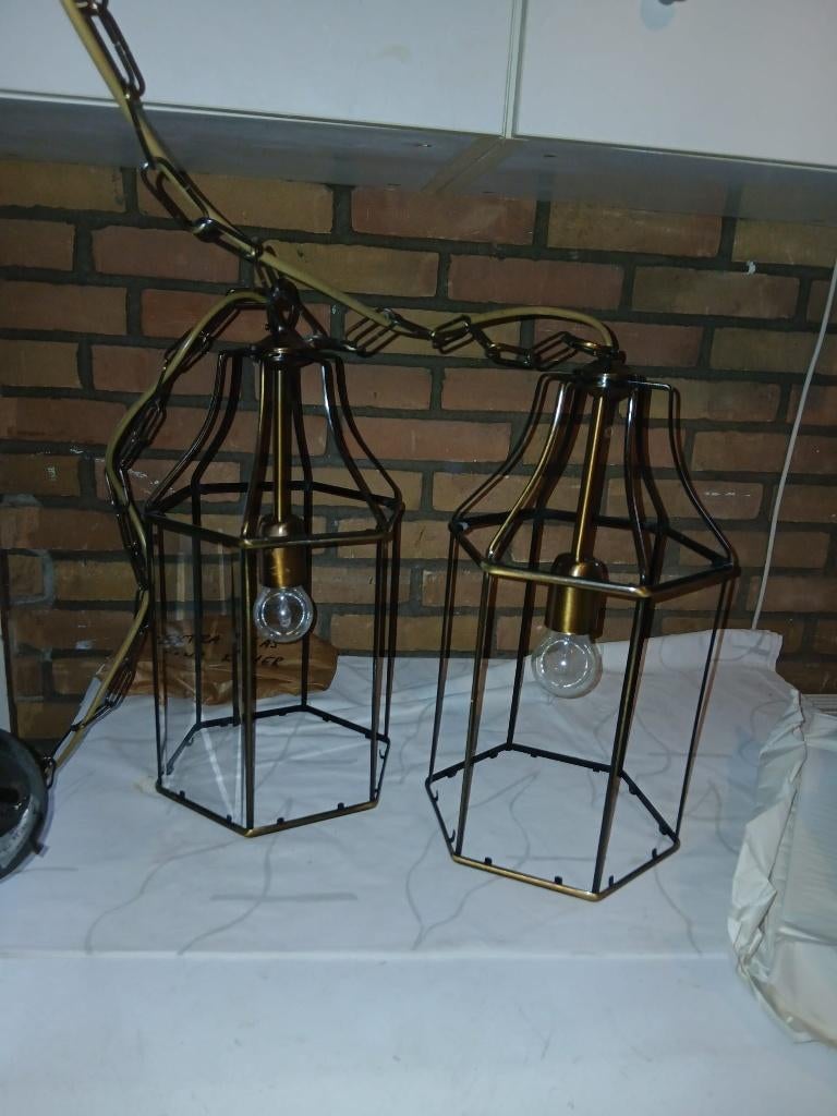 Hanglamp 2 stuks, Ophalen, Nieuw, Landelijk, Glas
