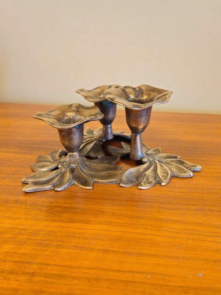 Vintage Messing Art Nouveau Kandelaar Kaarsenhouder, Huis en Inrichting, Woonaccessoires | Kandelaars en Kaarsen, Minder dan 25 cm