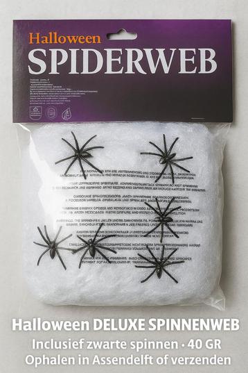 Halloween Spinnenweb Deluxe met Spinnen - 40 GR beschikbaar voor biedingen