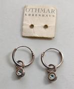 Othmar Kobenhavn, Deens 925 sterling zilveren oorbellen, Met kristal, Verzenden, Zilver, Zilver