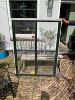 Hardhouten kozijnen 4 stuks, Doe-het-zelf en Verbouw, Kozijnen en Schuifpuien, Gebruikt, Raamkozijn, Inclusief glas, 75 tot 150 cm