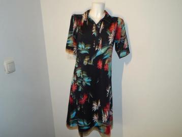 King Louie stretch jurk kleurrijke bloemen print knoopjes M beschikbaar voor biedingen