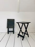 2x klaptafeltje / bijzettafeltje van hout - € 10 ps, Minder dan 55 cm, Gebruikt, Strak, modern, landelijk, vintage, brocante, Rechthoekig