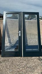 Dubbele tuindeuren hardhout HR+, Ophalen, 120 cm of meer, Buitendeur, 200 tot 215 cm