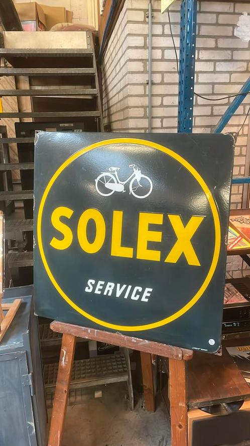 Solex Service emaille reclamebord - Langcat Bussum - 78-78cm, Verzamelen, Merken en Reclamevoorwerpen, Zo goed als nieuw, Reclamebord