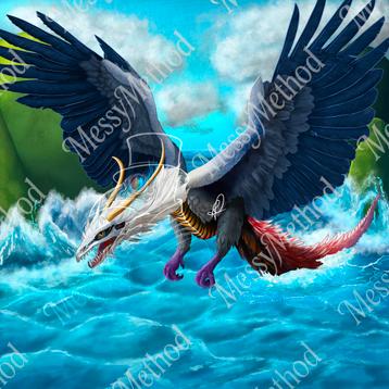 Digitale Artprint – Feathered Wyvern beschikbaar voor biedingen