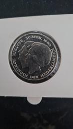 2½ Gulden 1980 - Dubbelkop - Koningin Beatrix /Juliana Unc., Koningin Beatrix, Zilver, Ophalen of Verzenden, Losse munt