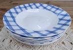 6 Diepe borden met blauwe ruiten, Leoni by Sia, Gebruikt, -, -, Ophalen of Verzenden