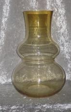 Hoge Bruine Ribbel Vaas 32 CM, Ophalen, Overige kleuren, Minder dan 50 cm, Glas