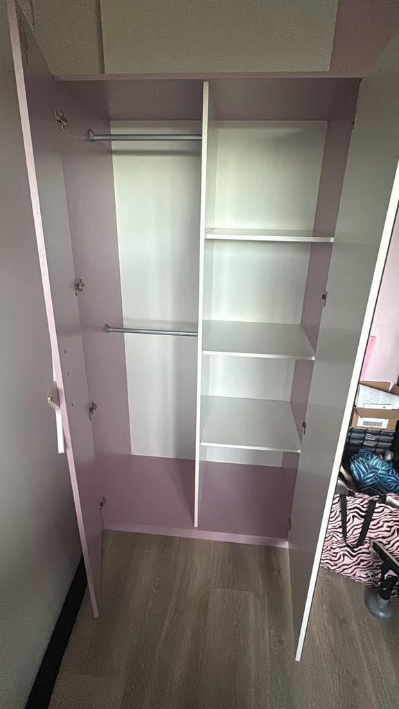 Gratis!! Meisjes kledingkast met spiegel, Huis en Inrichting, Kasten | Kledingkasten, Gebruikt, 150 tot 200 cm, 50 tot 100 cm