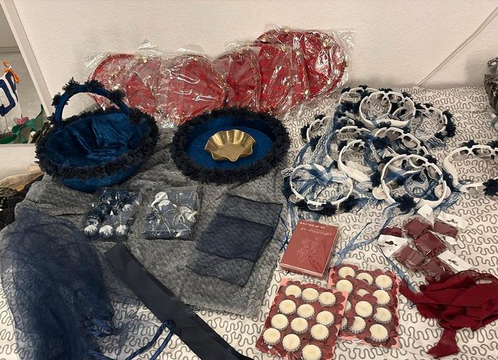 henna / kina set blauw & rood, Diversen, Rommelmarktspullen, Zo goed als nieuw, Ophalen of Verzenden