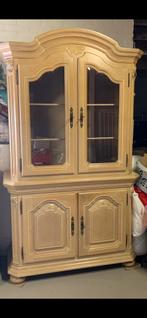 Hoge servies/buffet kast., Ophalen, 100 tot 150 cm, 200 cm of meer, Eikenhout