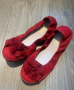 Rieker rode suede leren ballerinas maat 40 ( maat 8 ), Zo goed als nieuw, Rood, Rieker, Ballerina's