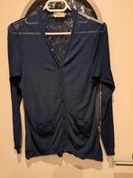 Melvin, cardigan met rug in kant, 44/46, Kleding | Dames, Ophalen of Verzenden, Zo goed als nieuw, Maat 42/44 (L), Blauw