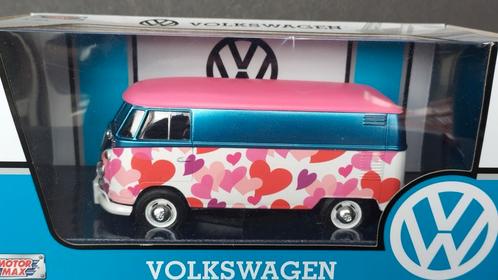 Volkswagen VW Transporter T1 Valentine 1:24 Motormax Pol, Hobby en Vrije tijd, Modelauto's | 1:24, Zo goed als nieuw, Verzenden