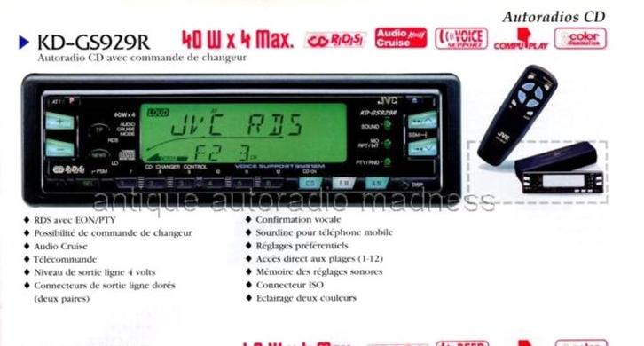 JVC autoradio met spraakchip / voor youngtimer / KD-GS929, Auto diversen, Autoradio's, Gebruikt, Ophalen of Verzenden