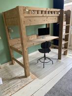 Hoogslaper met bureau (Jorgs steigerhout), Huis en Inrichting, Slaapkamer | Stapelbedden en Hoogslapers, 100 cm, Hoogslaper, Eenpersoons