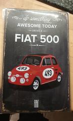 fiat 500 metalen plaat bord reclame keuze uit 3 modellen, Huis en Inrichting, Ophalen of Verzenden, Nieuw