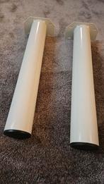 2 Tafelpoten 42x6 cm - Wit, Tafelpoot, Minder dan 50 cm, Gebruikt, Rond