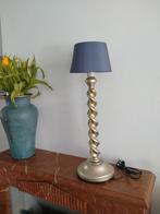 Vintage tafellamp, hout, goudkleur gespoten, Ophalen of Verzenden