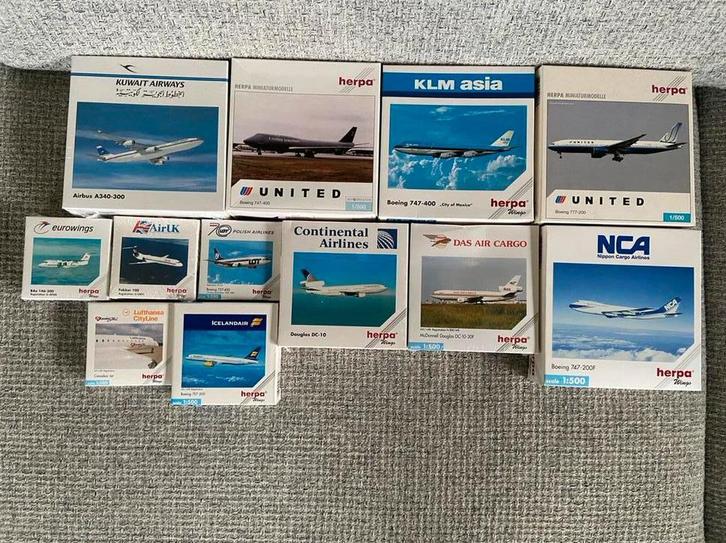 Herpa 1:500 vliegtuigen, Verzamelen, Luchtvaart en Vliegtuigspotten, Nieuw, Schaalmodel, Ophalen of Verzenden