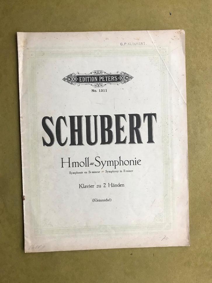 Franz Schubert - onvoltooide symfonie voor piano, Muziek en Instrumenten, Bladmuziek, Gebruikt, Artiest of Componist, Klassiek