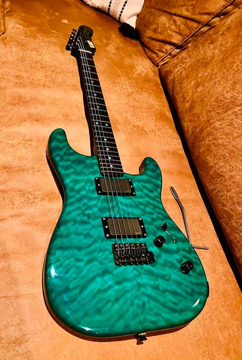 ESP Custom Shop 1980s Stratocaster Trans Green Quilted Maple, Muziek en Instrumenten, Snaarinstrumenten | Gitaren | Elektrisch