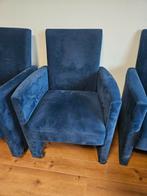 4 Velvet blauwe rol stoelen., Ophalen, Zo goed als nieuw, Minder dan 75 cm