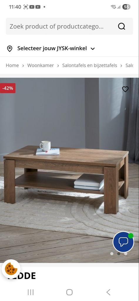 Houten Salontafel met Opbergruimte, Huis en Inrichting, Tafels | Salontafels, Zo goed als nieuw, Minder dan 50 cm, 100 tot 150 cm